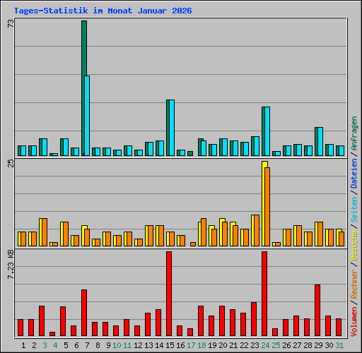Tages-Statistik im Monat Januar 2026