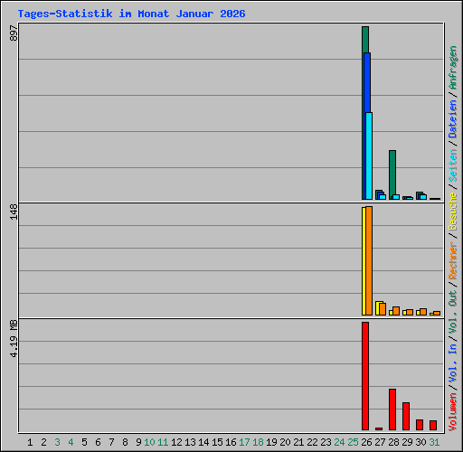 Tages-Statistik im Monat Januar 2026