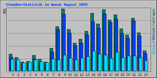 Stunden-Statistik im Monat August 2025