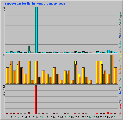 Tages-Statistik im Monat Januar 2026